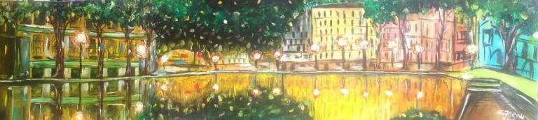 C07 - Le canal Saint Martin (Paris) : Panoramique ( 80 x 20 cm )