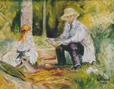 T91 - Eugène Manet et sa fille